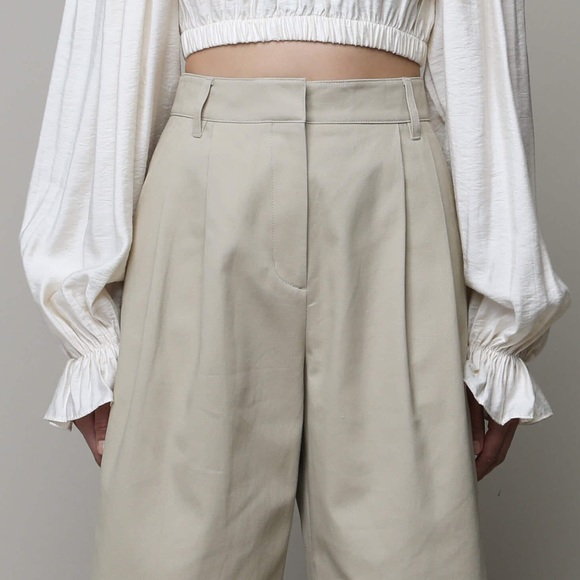 Wide Leg Beige Pants from OAK+FORT - Picture 2 of 9